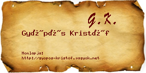 Gyöpös Kristóf névjegykártya