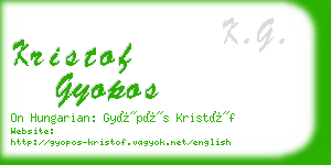 kristof gyopos business card